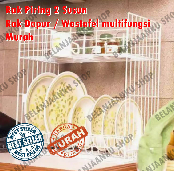 Rak Piring 2 Susun Rak Dapur / Wastafel Multifungsi Murah