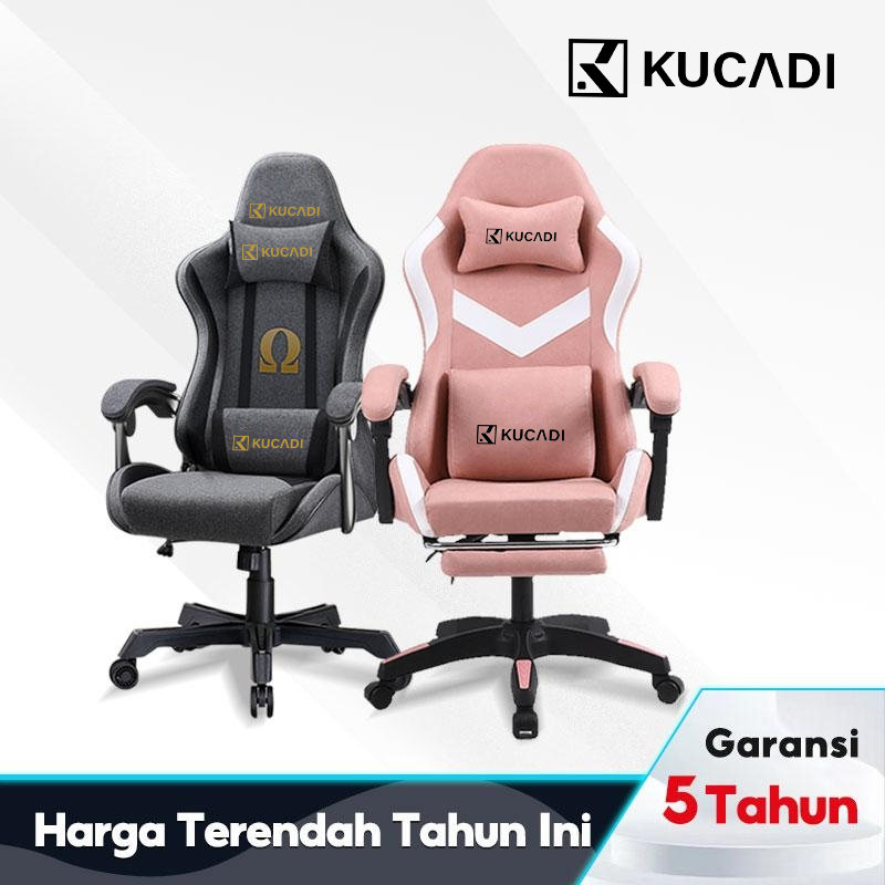 KUCADI Kursi Kerja / Kursi Gaming / Katun Dan Linen Bernapas / Kursi Belajar / Kursi Santai / Gaming Chair/ Kursi Hidrolik/【Garansi 5 Tahun】