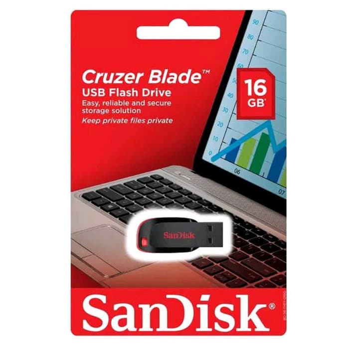 Flashdisk SanDisk 16GB Cruzer Blade Original Flash Disk 16 GB San Disk - BB016