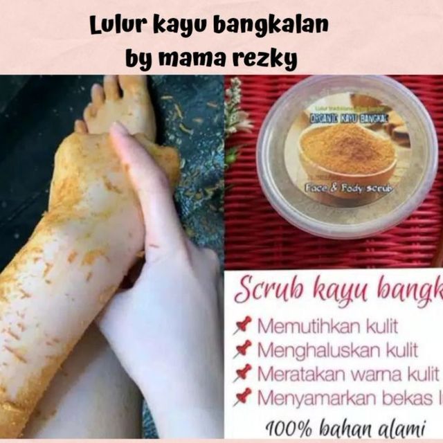 LULUR KAYU Bangkal 20 grm /LULUR REMPAH/SCRUB BADAN ALAMI