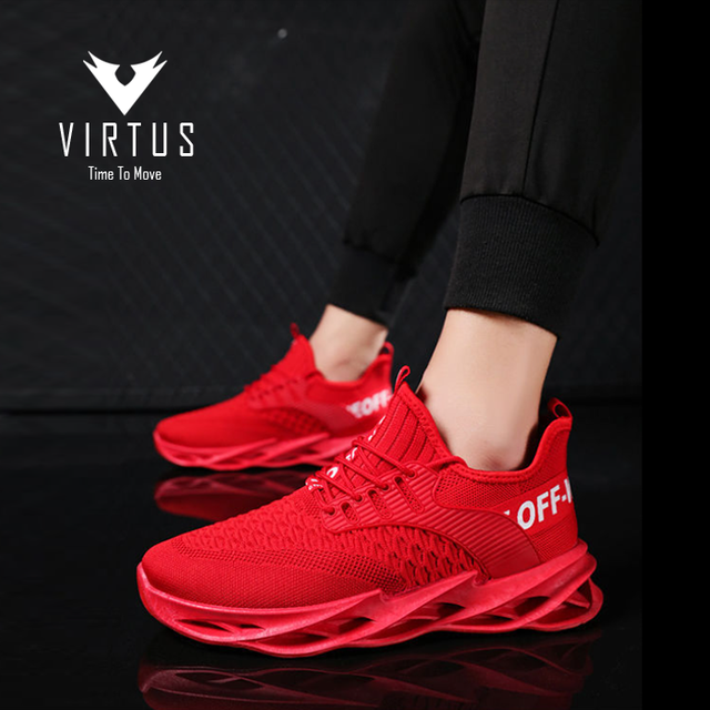 VIRTUS Wear - 39-44 RAVEN Red Merah - Sepatu Sneakers Pria Olahraga Running Gym Sports Shoes Lari