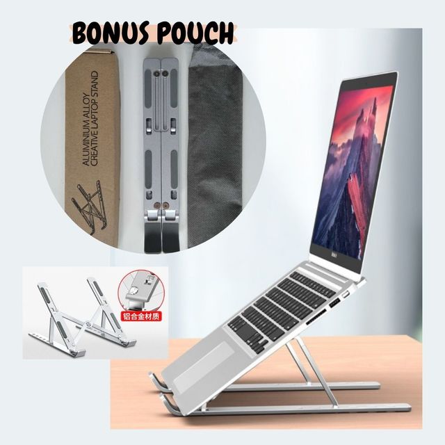 Stand Case Lipat First Invisible Laptop Stand Penyangga IPAD NOTEBOOK aluminium Aluminium F745