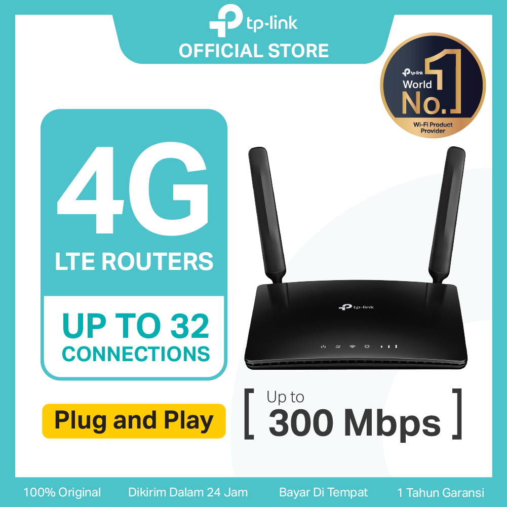 TP-Link TL-MR6400 | 4G LTE WiFi Router | 300 Mbps Wireless N Modem | SIM Card | All Operator | 4 Port LAN