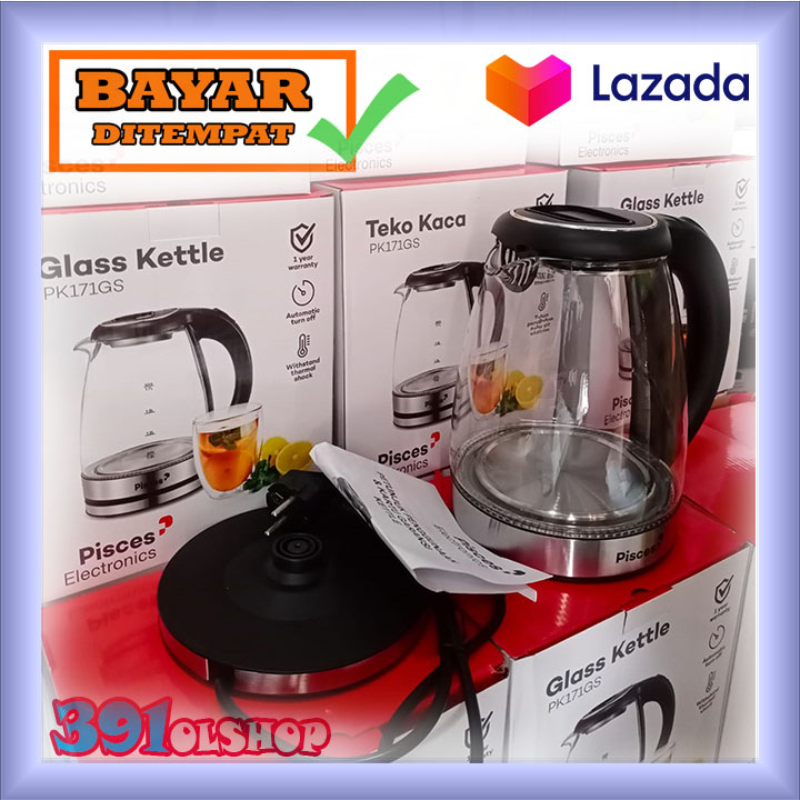 Teko Listrik Kaca Transparan Pisces 17 Liter Teko Mewah Model Elegant Garans Resmi 1 Tahun