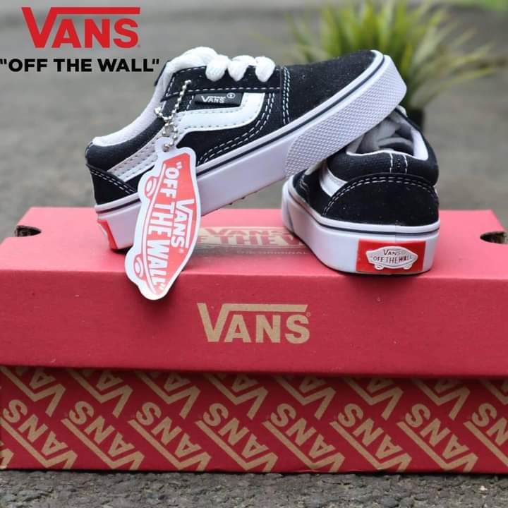 Sepatu anak laki-laki vans oldskool perekat tanpa tali sekolah tk sd bayi balita