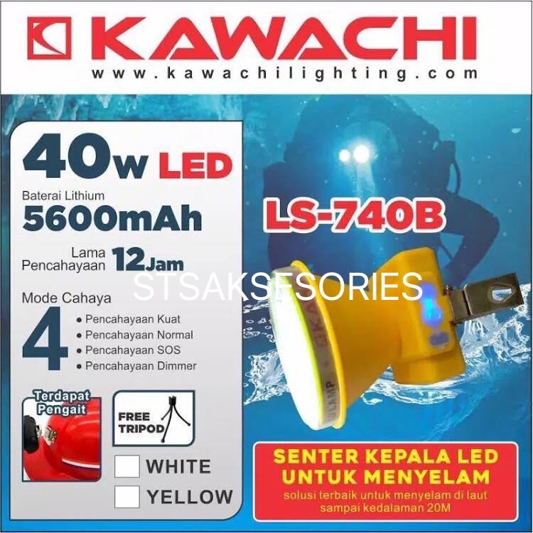 Senter Kepala Kawachi LS-740B Tahan Selam 40 watt
