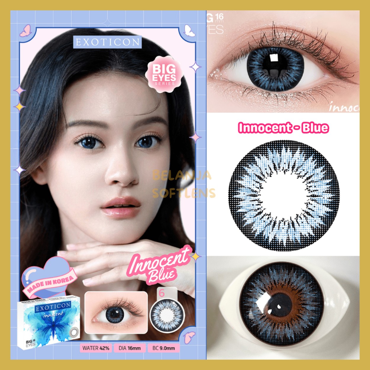 {BISA COD} SOFTLENS X2 INNOCENT NORMAL & MINUS (-0.50 SD -6.00) MADE IN KOREA DIA16MM BY EXOTICON