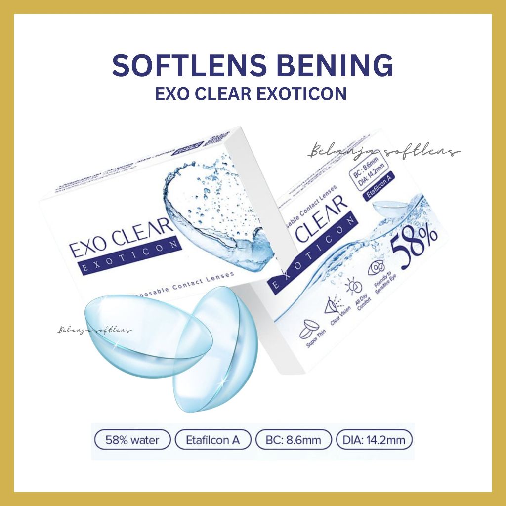 SOFTLENS BENING X2 EXO CLEAR MINUS (-0.50 SD-10.00) MADE IN KOREA BY EXOTICON / EXOCLEAR Soflens