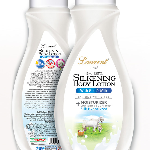 Laurent Silkening Body Lotion Goats Milk Lightening UV Protect - Handbody Susu Kambing