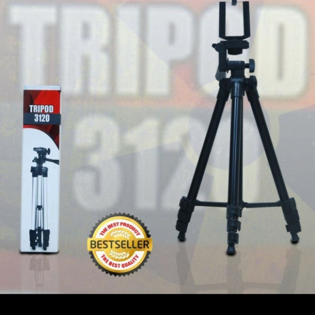 Universal Tripod 3120 Black Edition - Tripod HP Dan Kamera Tinggi 1 Meter Free Holder U