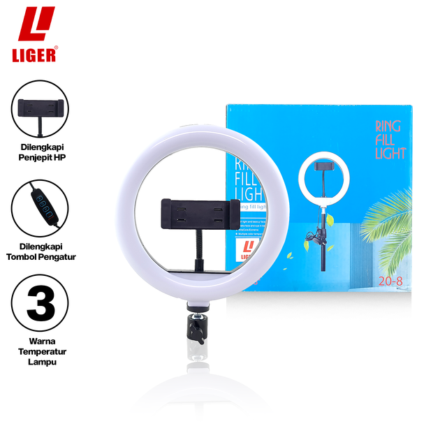 LIGER Ring Light LED Selfie Live Streaming Tik Tok with Phone Holder