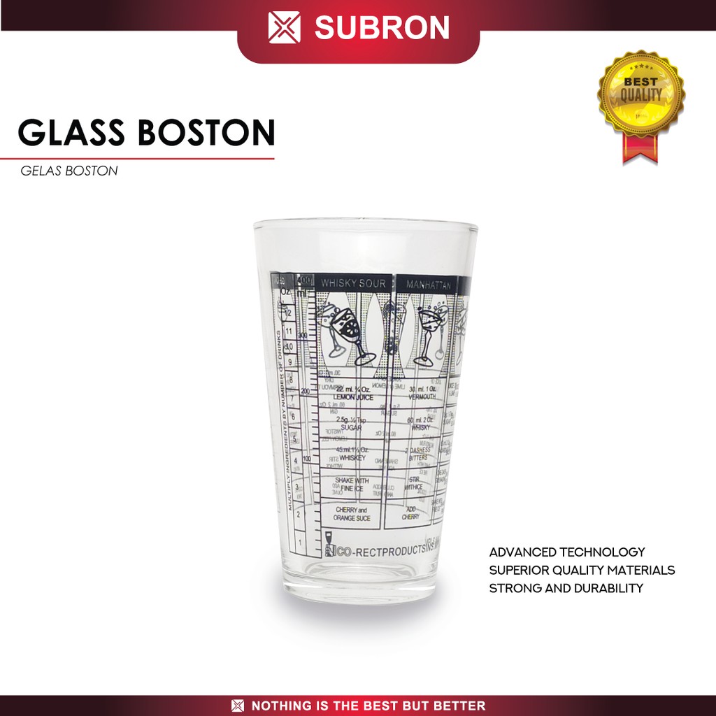 SUBRON Cocktail 400 ml Boston Measuring Glass Kaca Bartender Juggling