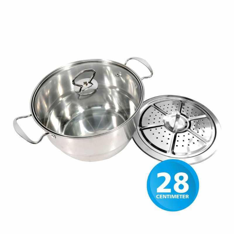 Termurah !!!!! Calypso Panci Steamer 28cm Dengan Tutup Kaca - Modern Houseware