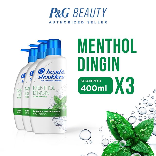 Head and Shoulders Shampoo Anti-Dandruff Cool Menthol 400ml (Single & Hemat x3)