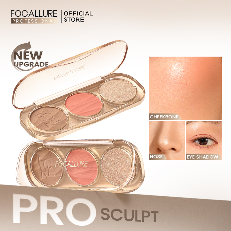 [Official] FOCALLURE Pro-Sculpt 3-in-1 Facial Shaping Palette Highlighter & Contour & Blush