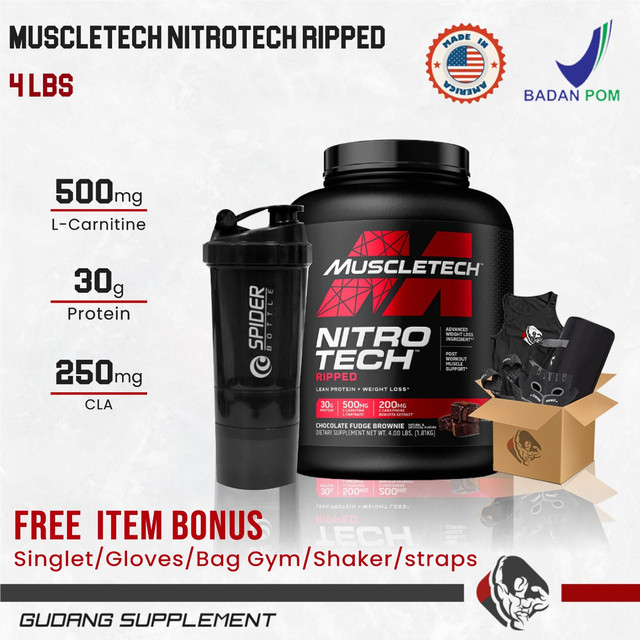 Muscletech Nitrotech Ripped 4 Lbs Whey Protein Ripped Gudang Supplemen