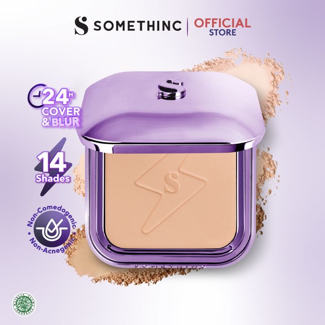 SOMETHINC Copy Paste COVERBLUR Powder Foundation - Seamless Powder Foundation Dengan Formula Zero-Cakey, Zero-Cracky, Dan Zero-Pores*| Coverage Medium to Full, Mampu Meratakan Warna Wajah, Memperkecil Tampilan Pori, Dan Menghaluskan Tekstur Wajah