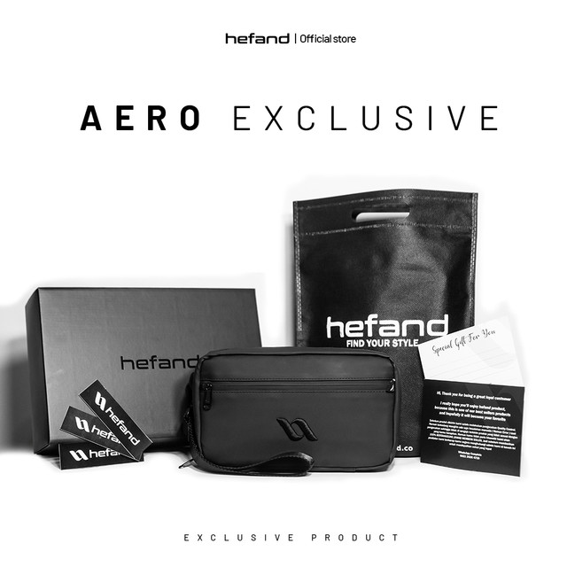 Hefand.co - Handbag Pria Aero Exclusive Tas Selempang & Genggam Clutch Pouch Wallet Kecil Hand bag Sling bag Slempang Pria Waterproof Tahan Air Cocok Untuk Kado Pria Ulang Tahun Pacar Cowok