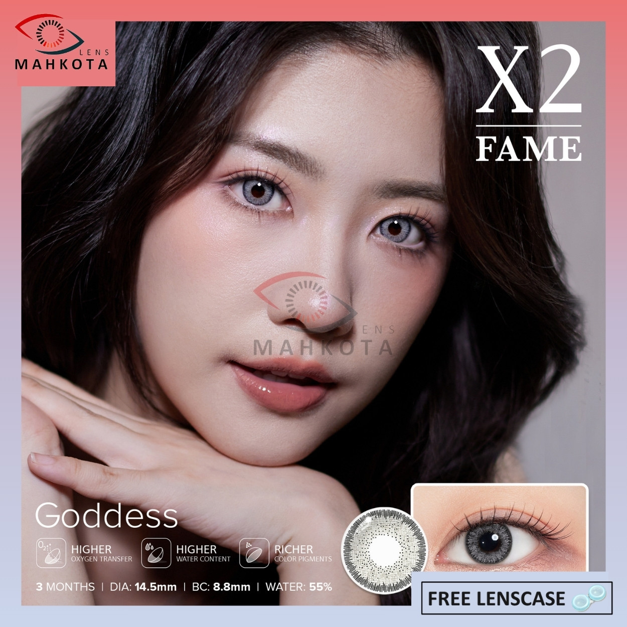 SOFTLENS X2 FAME NORMAL & MINUS BY EXOTICON (-0.50 S/D -6.00) BY EXOTICON DIA14.5MM FREE LENSCASE