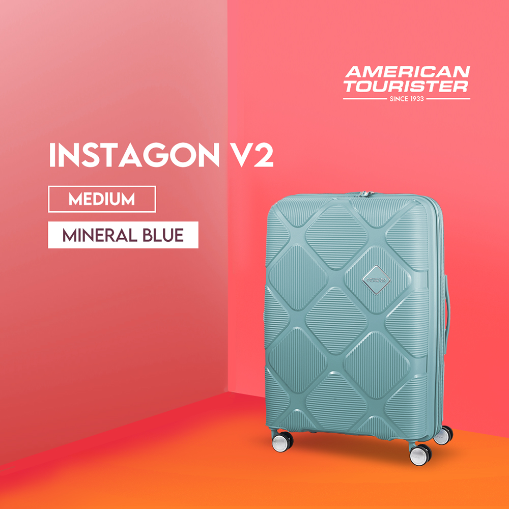 American Tourister Koper Hardcase Instagon Spinner Medium 25 Inch Exp TSA V2 - Mineral Blue
