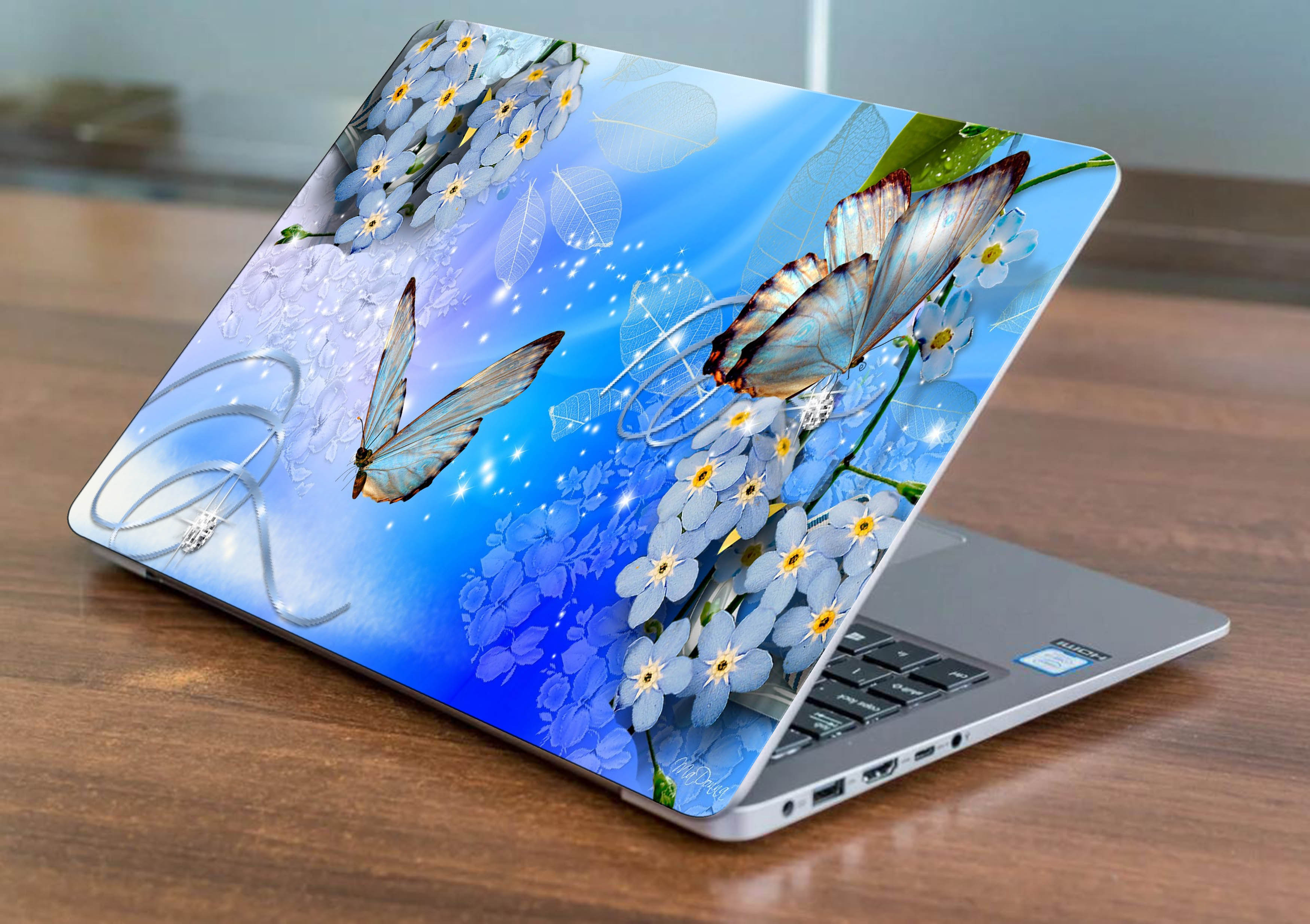 Garskin Laptop Motif Kupu2 & Bunga Kreativa - Shopindo id