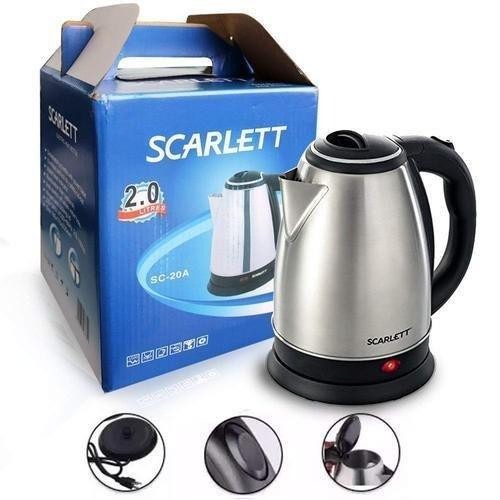 TEKO Listrik Scarlett 2 Liter / Teko Listrik Pemanas Air Stainless