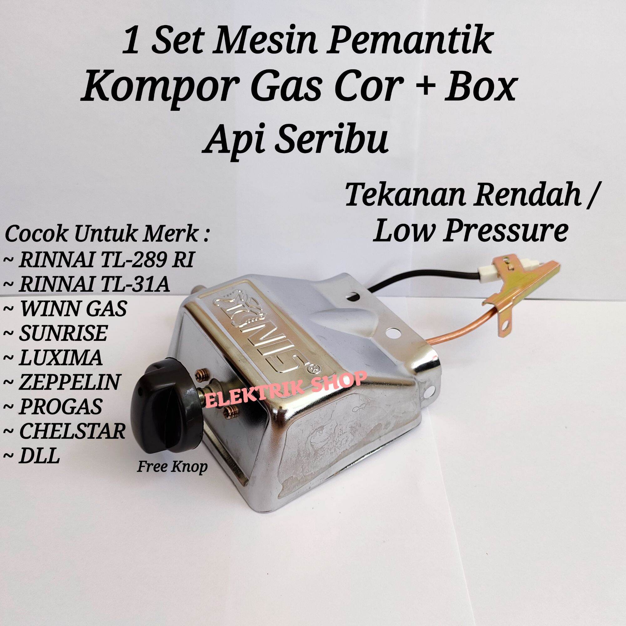 1SET MESIN PEMANTIK + BOX KOMPOR GAS COR API SERIBU RINNAI TL289RI TL31A WINN GAS SUNRISE LUXIMA DLL / PEMANTIK KOMPOR GAS COR API SERIBU