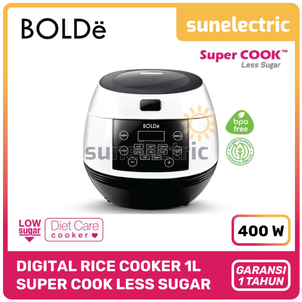 BOLDe Super Cook Less Sugar Rice Cooker / Magic Com 3in1 Diet Rendah Gula Kapasitas 1 Liter - Random