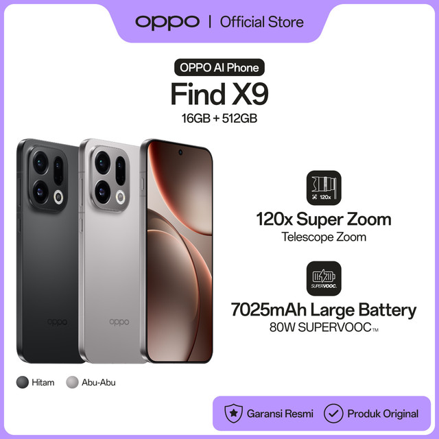OPPO Find X9 16GB/512GB [Quad Camera System : 120x Zoom, Big Battery & fast Charging 7025 mAh 80w+50w] - OPPO Official Store