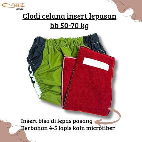 Popok DewasaClodi Dewasa/Lansia Insert Bongkar Pasang BB 50-70 Kg || Popok Lansia Ramah Lingkungan Clodi Celana dewasa dan lansia