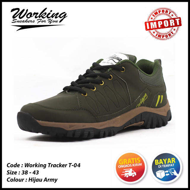 Sepatu Hiking Import Sepatu Gunung Lari Tracking Touring Safety Sneakers Pria T-04
