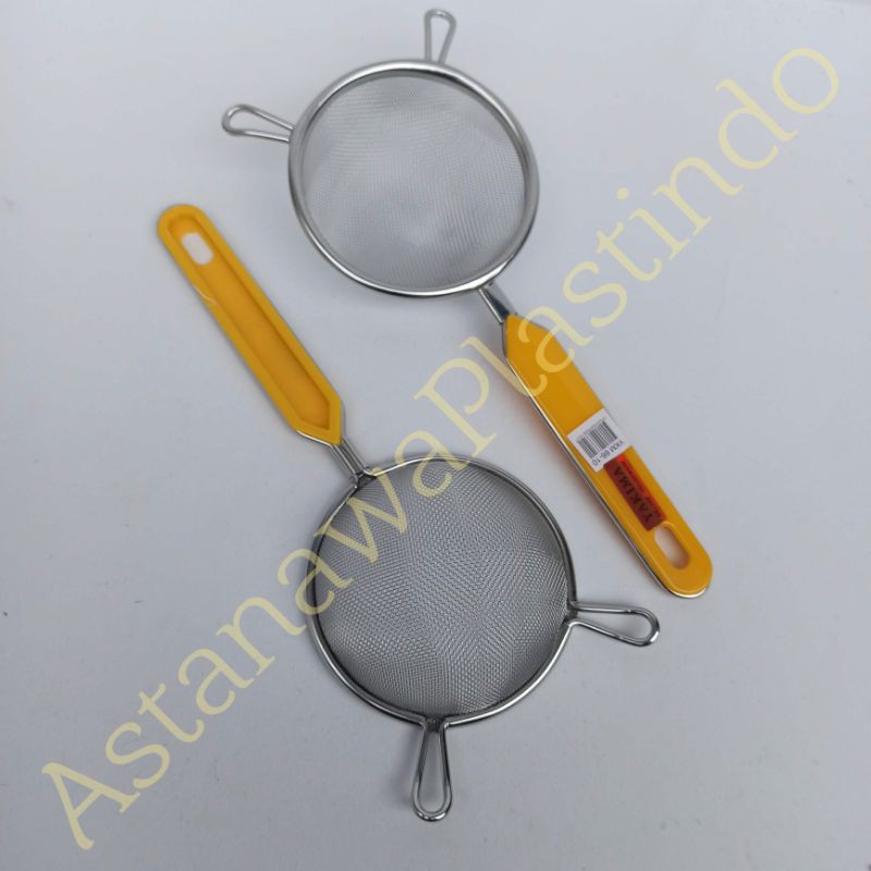 YAKIMA Saringan teh 10 cm serok minyak sayur gagang kuning YKM-66-10 kokoh serbaguna