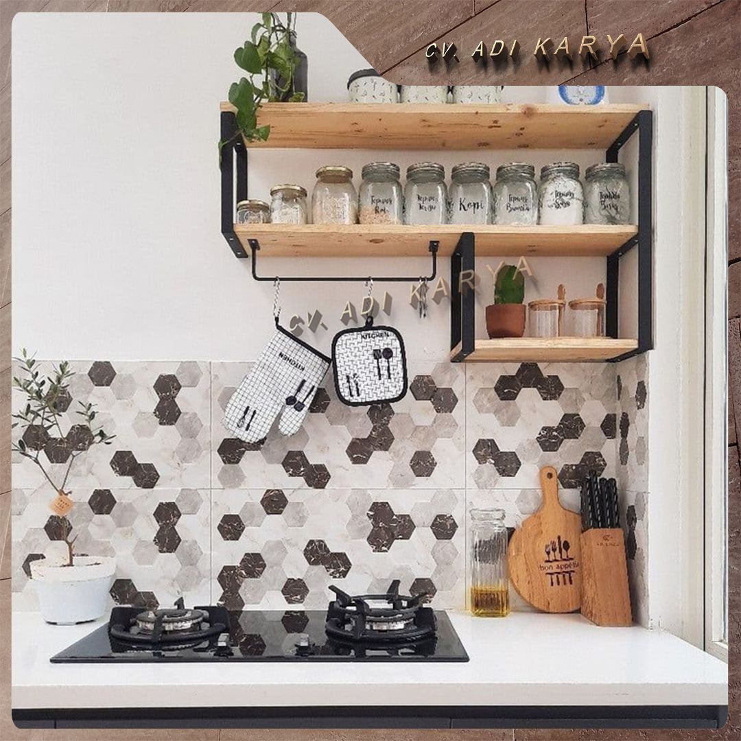 Rak Dapur Rak Bumbu Kitchen Set Rak Hiasan Dinding Minimalis Serbaguna