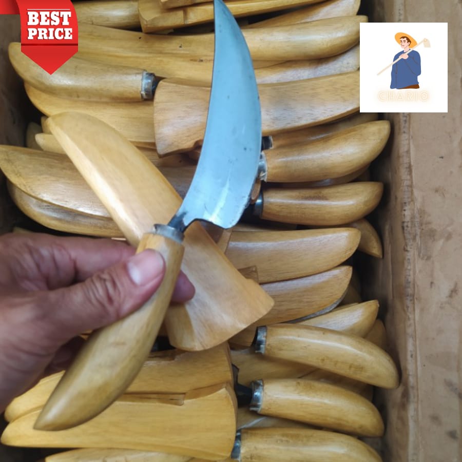 Pisau Dapur Raut Ukir Sisit Baja Per - Pisau Raut Bambu dan Kayu
