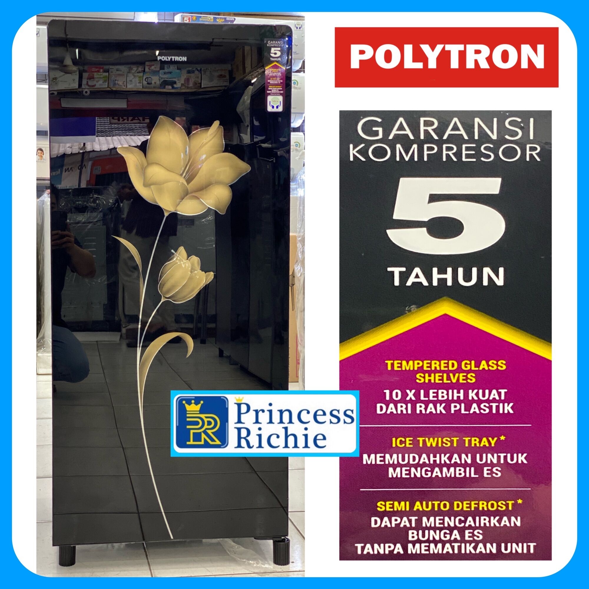 Kulkas Polytron 1 pintu terbaru New Belleza PRA 18 MNX