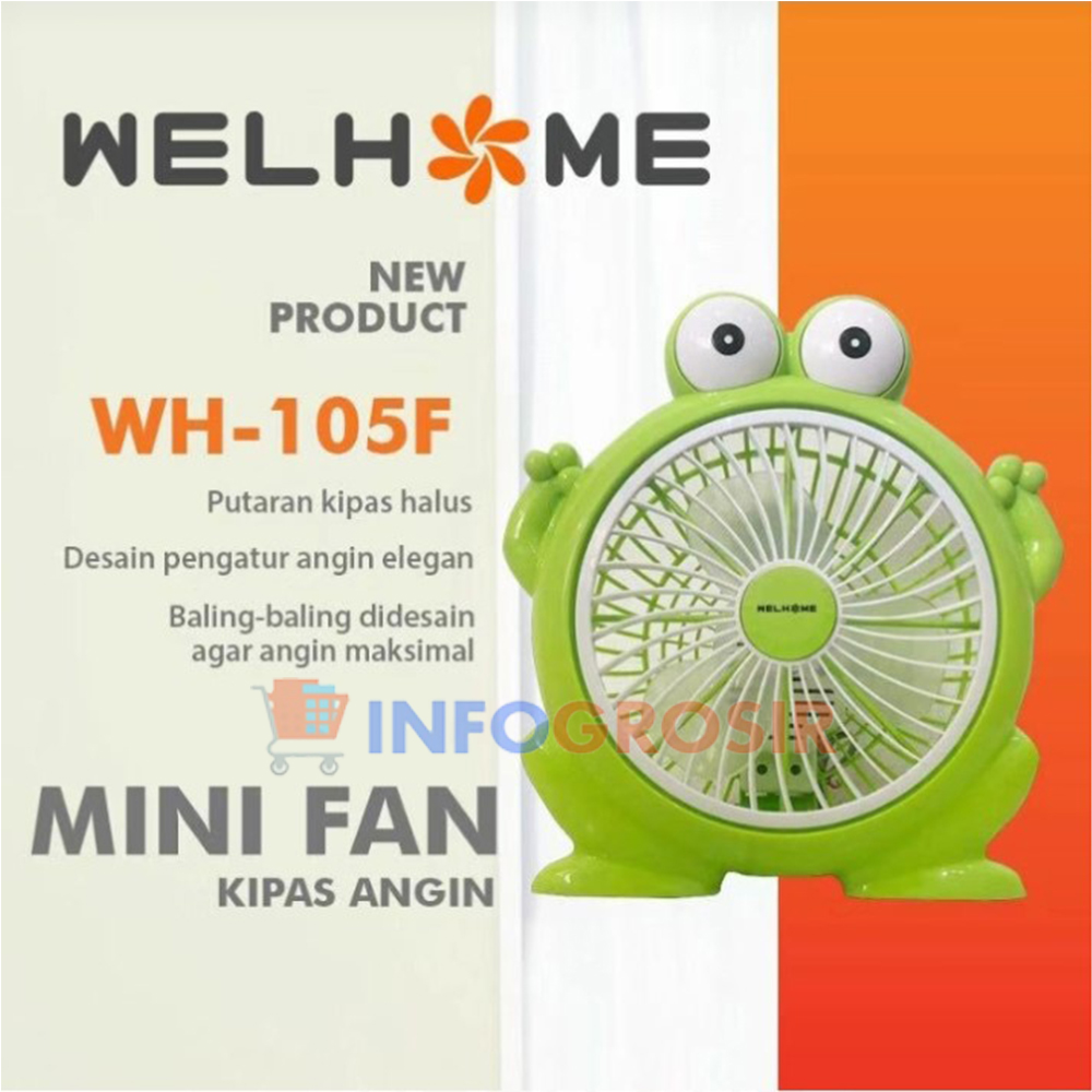 JUAL / Kipas Karakter Frog WELHOME 10 inch WH 105F / Lucu / Kipas Kodok / Oriiginal / Murah
