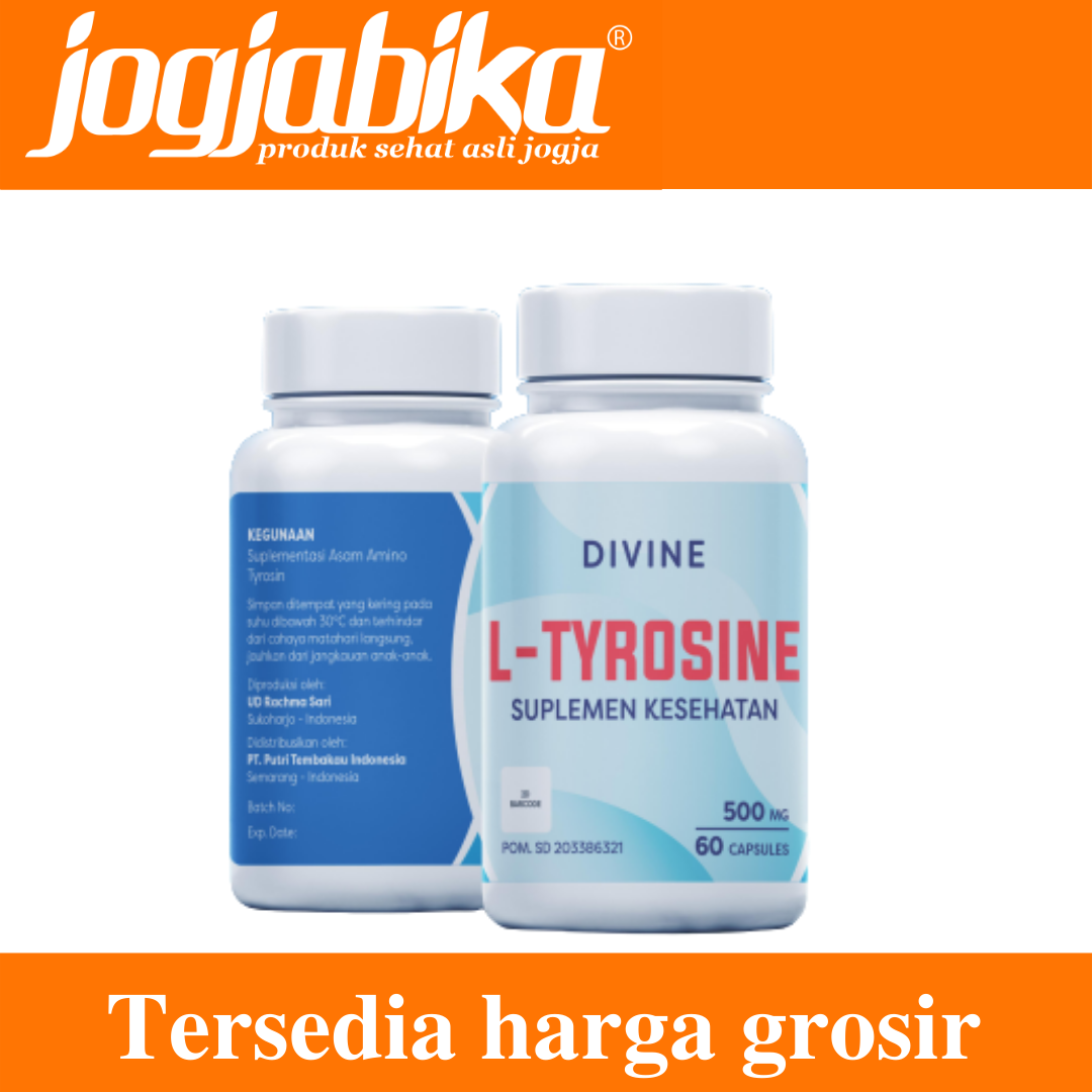 Asam Amino Suplemen Kesehatan Otak Daya Ingat Fokus Konsentrasi Mood Stress Stroke Divine Tyrosine 500 mg 60 Kapsul