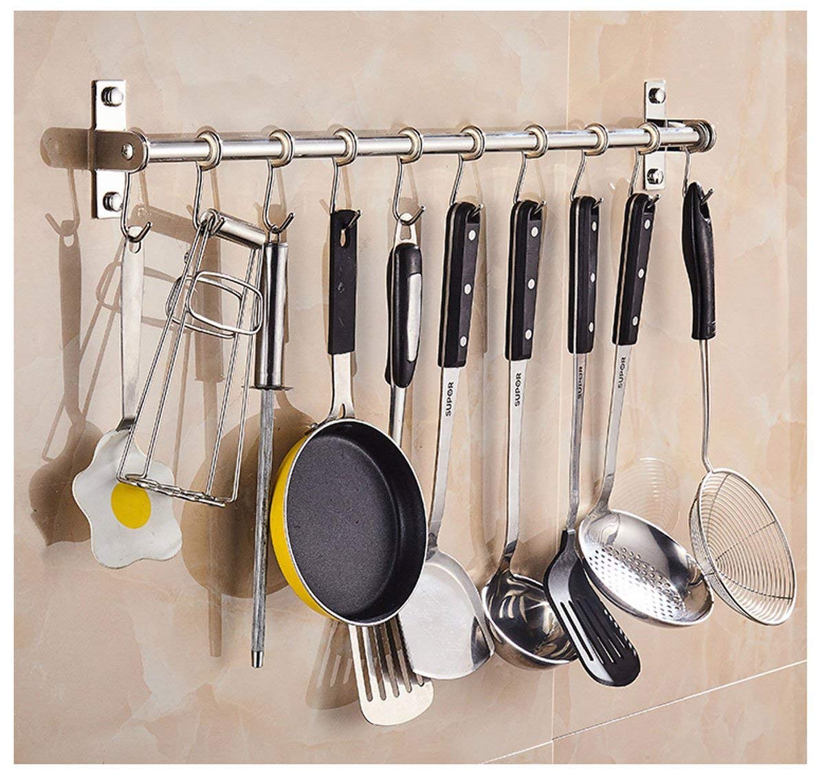 Rak Dinding Stainless Steel Serbaguna Minimalis Modern Tempat Alat Dapur