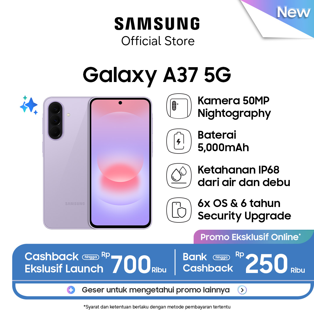 Samsung Galaxy A37 5G 8/256GB - Awesome Charcoal | Hp AI | IP68 | 5000 mAh