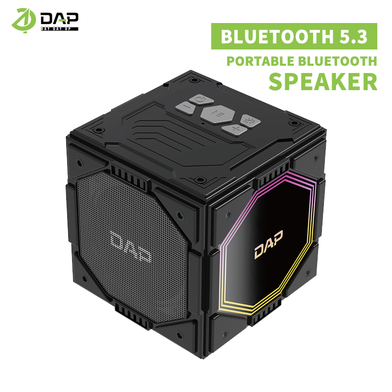 DAP Cyberpunk Bluetooth Speaker 8W Subwoofer Music Speaker RGB LED Mecha Style Portable Speaker D-VY7