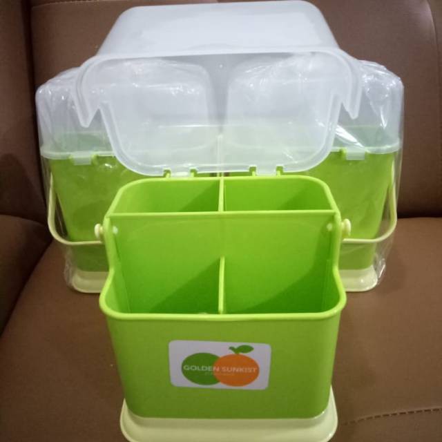 TEMPAT SENDOK TUTUP - TS 1027 -TEMPAT SENDOK GOLDEN SUNKIST - TEMPAT SENDOK PLASTIK - WADAH SENDOK
