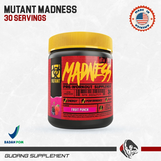 Mutant Madness 30 Serving Pre Workout Mutant Madness BPOM AOM Gudang Supplemen