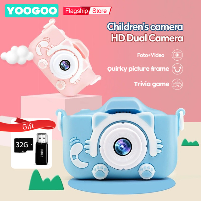 YOOGOO Mickey HD Kamera 32G Anak Digital Lensa Ganda Kids Camera Video 1080p For Child Kamera Anak Hadiah Anak Mainan Birthday Gift