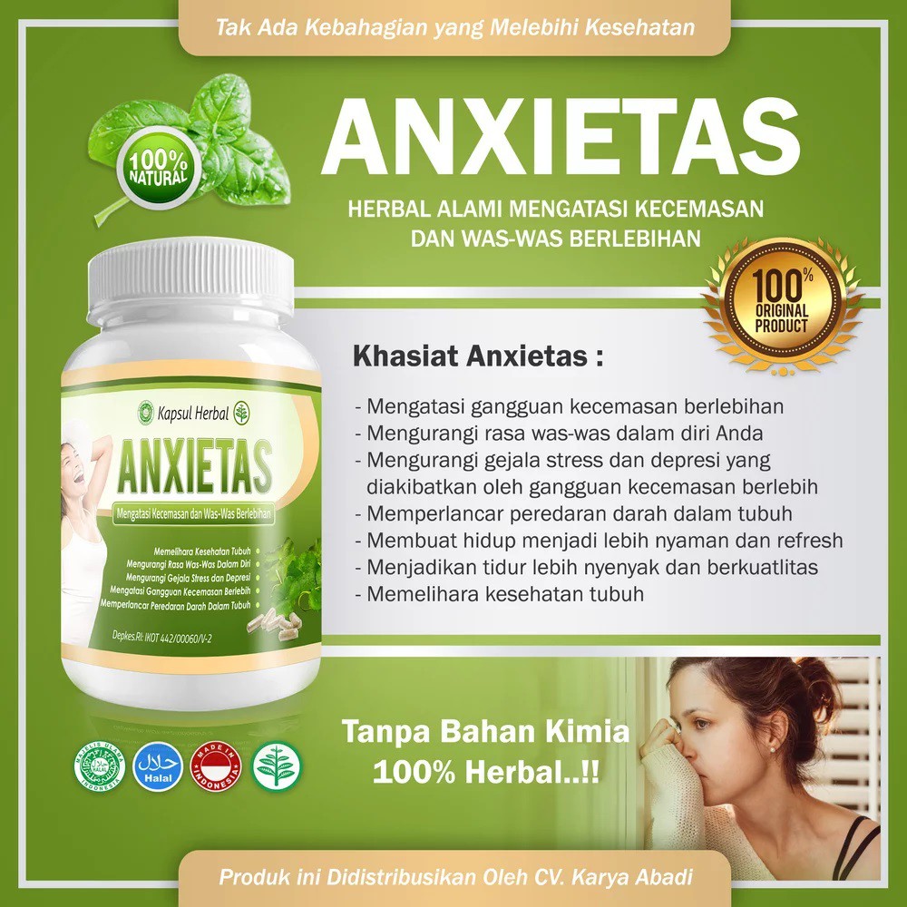 ANXIETAS obat tidur lelah stress & depresi asli original