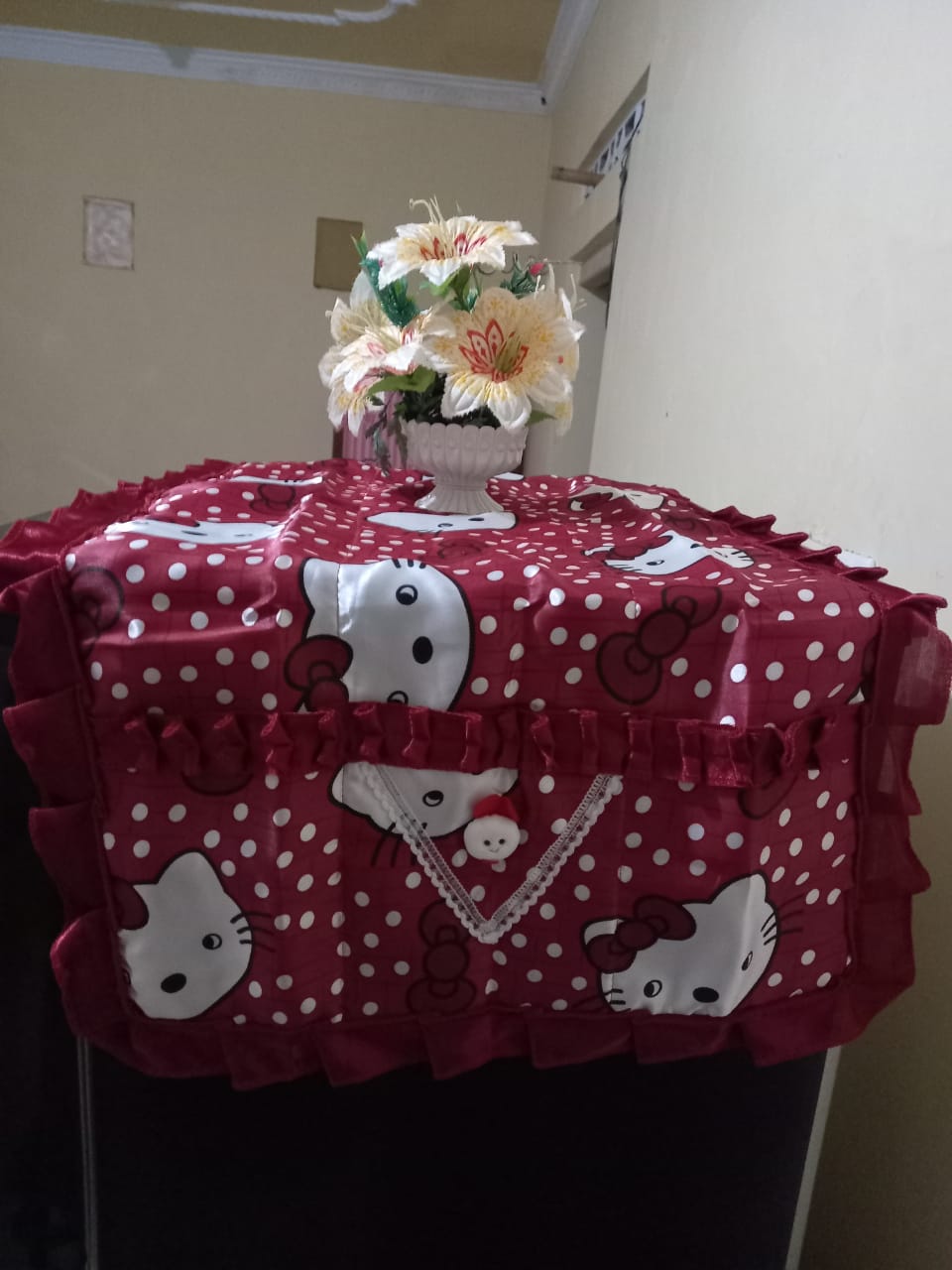 BISA COD // TUTUP //COVER KULKAS MOTIF HELLOKITTY//MOTIF LUCU //MODEL BARU