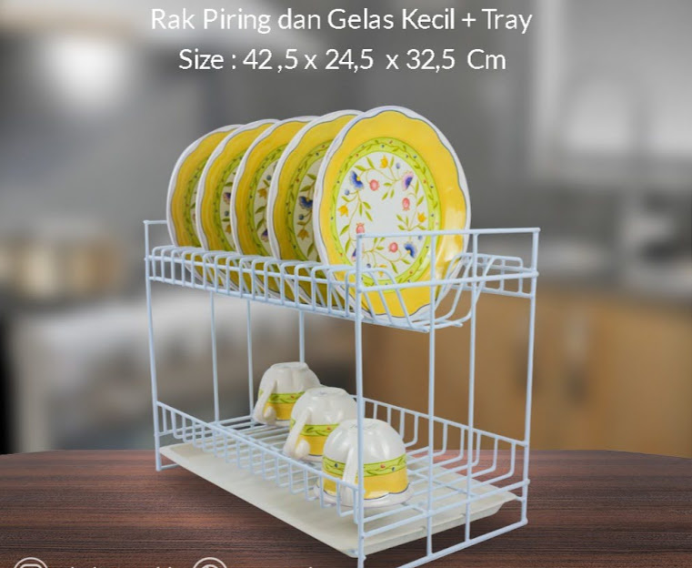 Rak Piring Besi Susun 2 Tatakan Nampan Rak Gantung Susun 2 Kitchen Set ( ROSE 394 T )