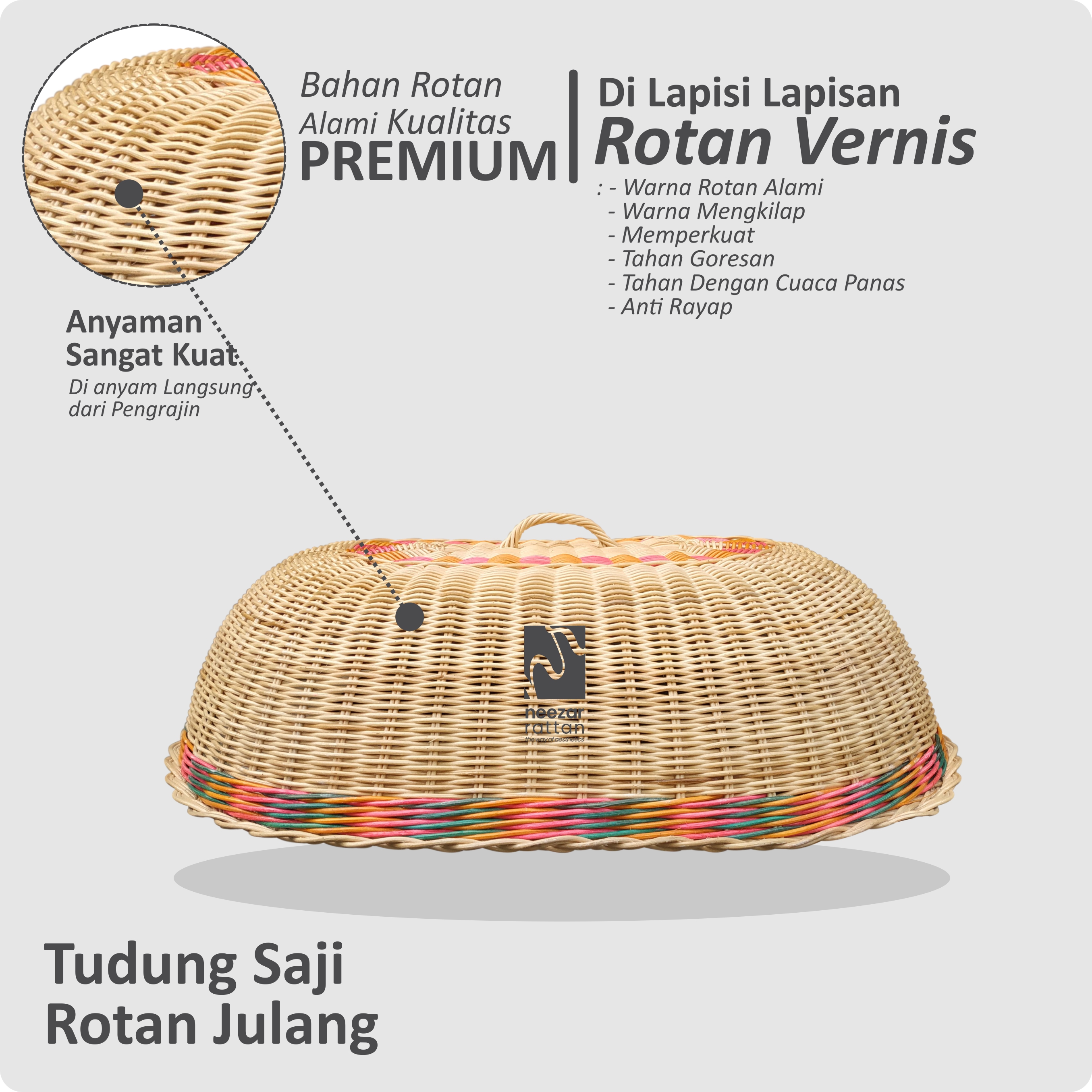 Tudung Saji dari Rotan Penutup Makanan Tudung Saji Hias Tudung saji Anyaman Tutup Makanan Food Cover Saji Meja