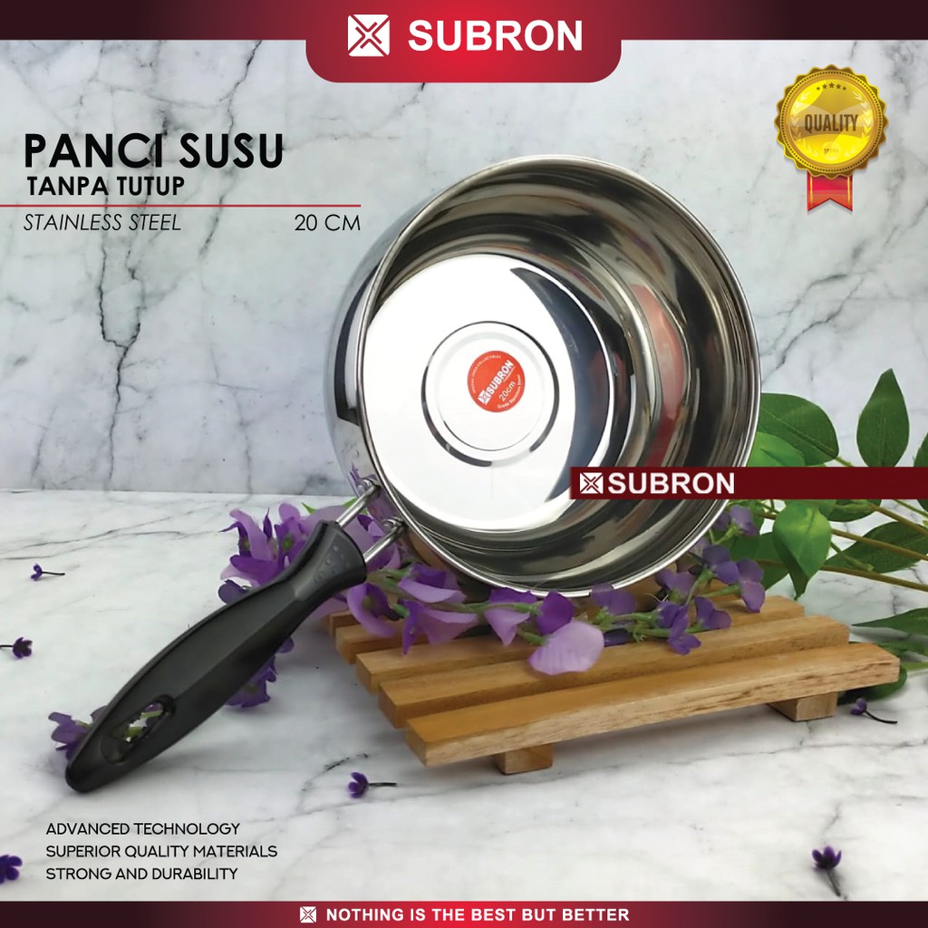 SUBRON Panci Susu Milk Pot Tanpa Tutup Panci Lucu Stainless Steel 15cm / 17cm / 19cm