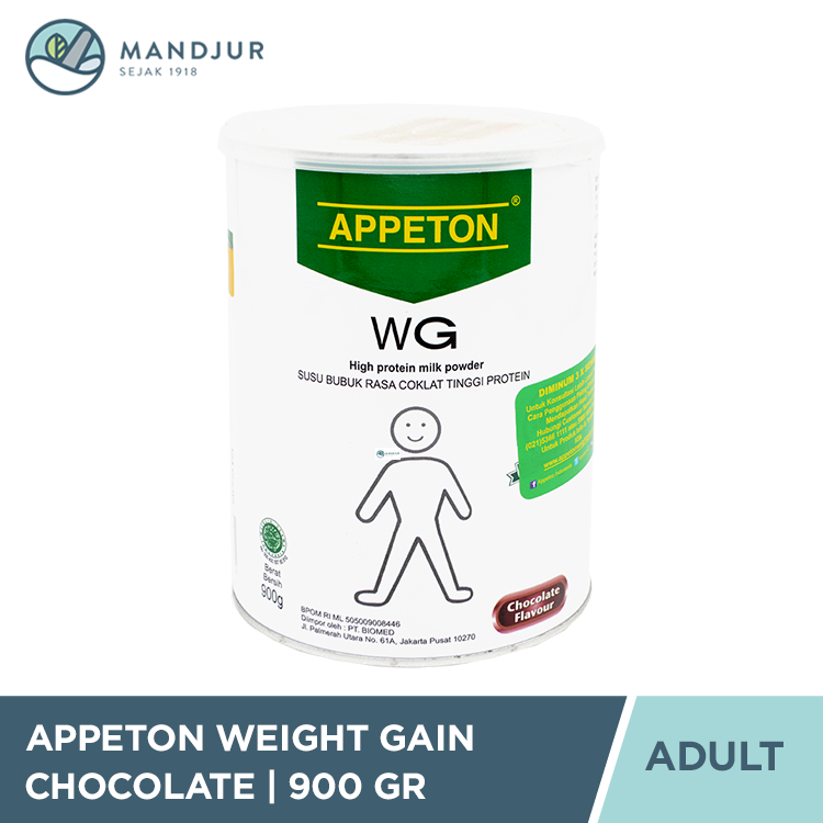 Appeton Weight Gain Adult Coklat 900 gr - Susu Tinggi Protein Penambah Berat Badan