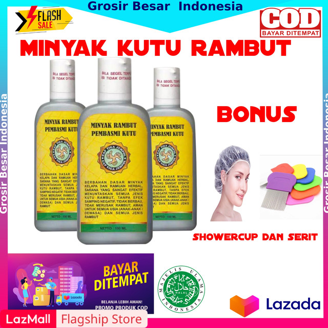 MURAH LEBAY ORIGINAL 100 ML !! - Obat Kutu Rambut dan Telurnya Cap Tiga Jempol Asli Ramuan Herbal - Obat Kutu Rambut Ampuh Original Bonus Sisir Serit dan Shower Cup - Sampo anti kutu rambut - Obat Anti Kutu Tungau Ketombe [Grosir Besar Indonesia]
